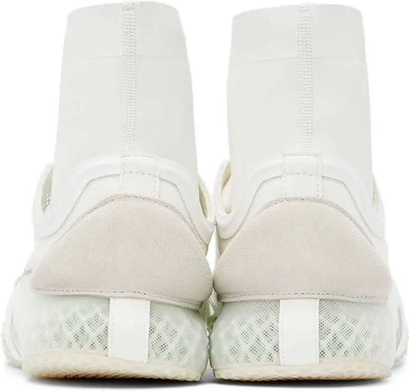 Y-3 White Mesh Runner 4D Low Sneakers