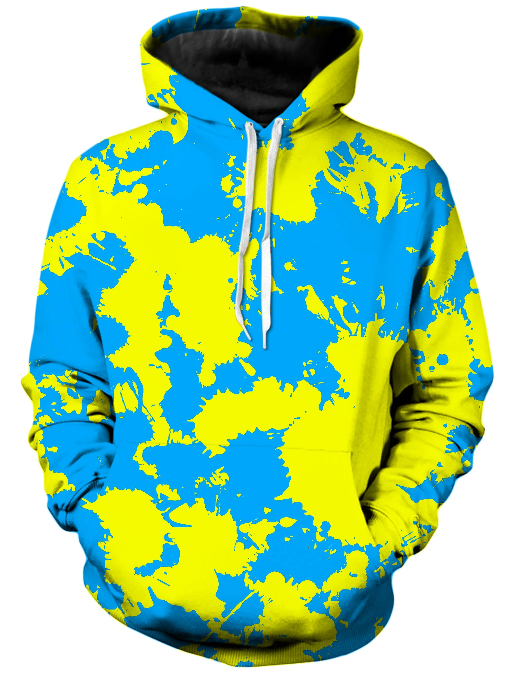 Yellow and Blue Paint Splatter Hoodie and Joggers Combo