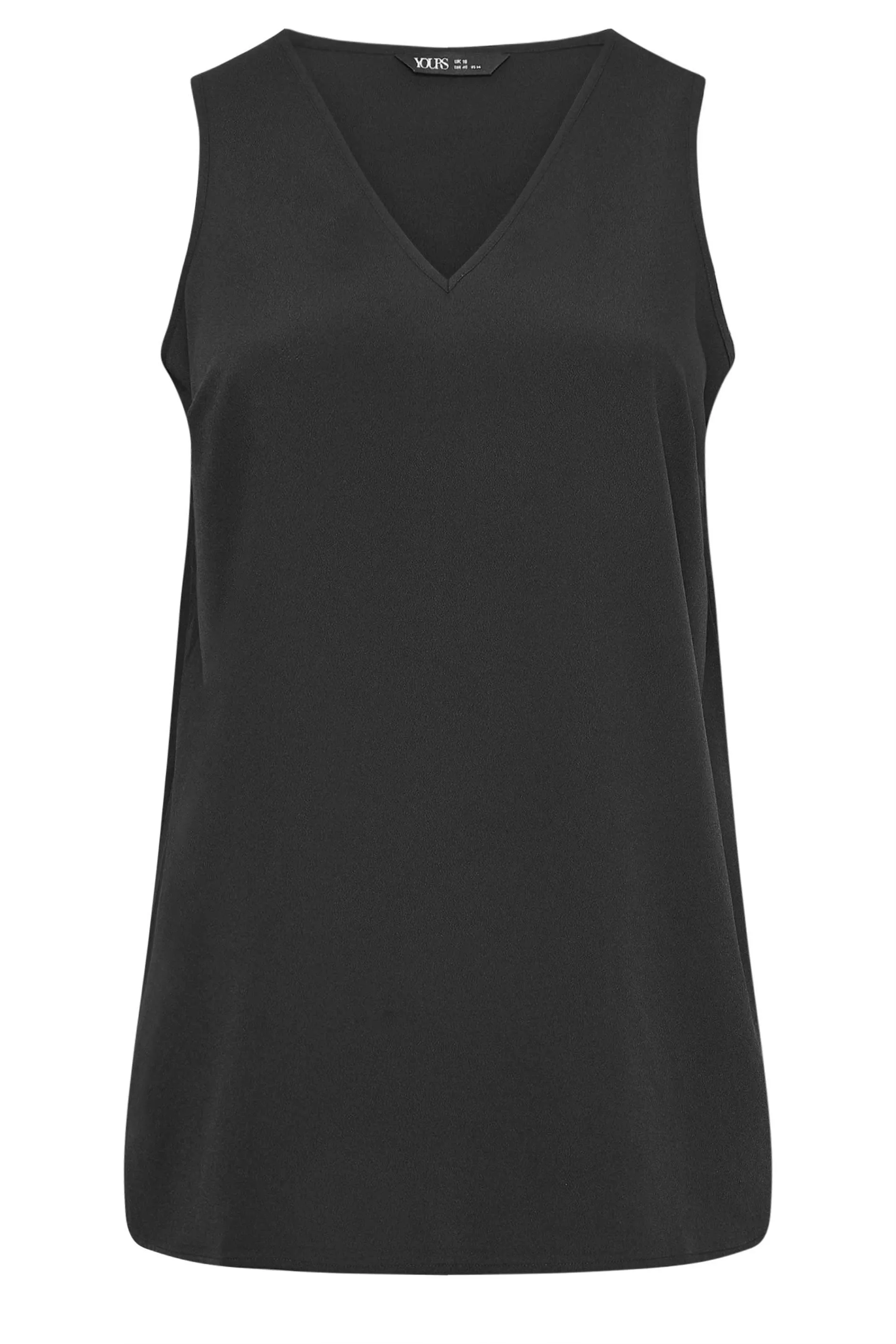 YOURS Curve Black V-Neck Vest Top