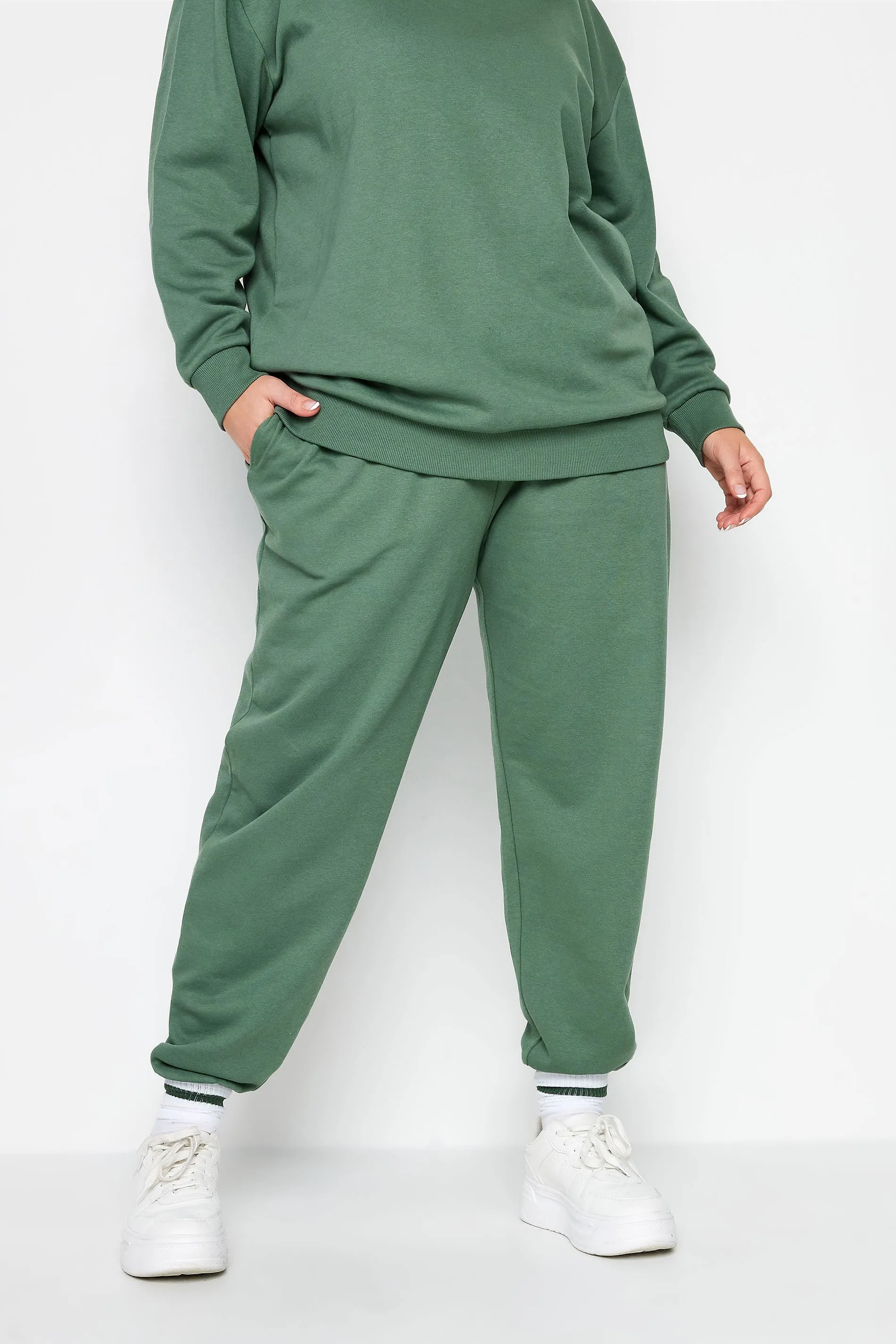 YOURS Curve Green Cuffed Joggers