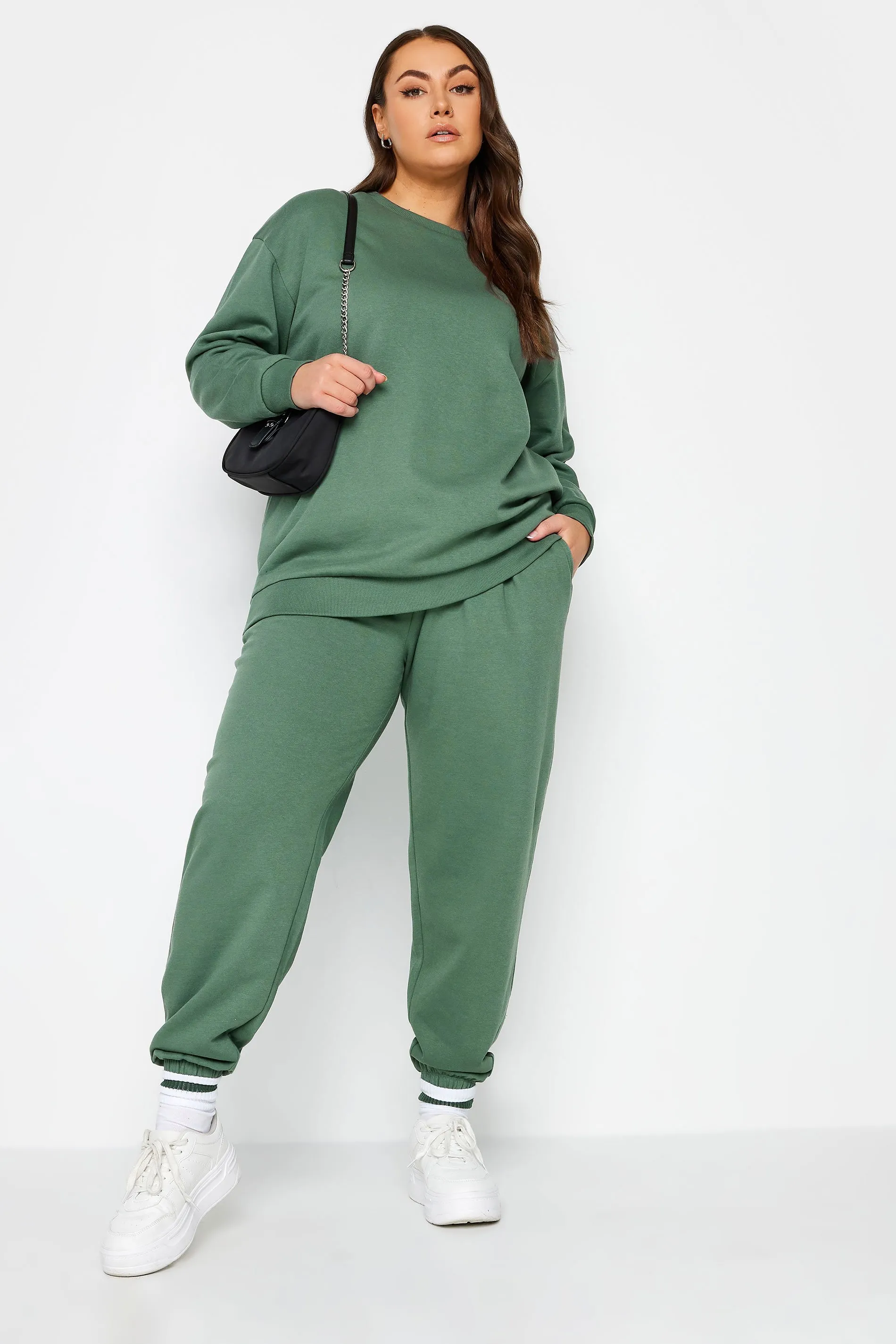 YOURS Curve Green Cuffed Joggers