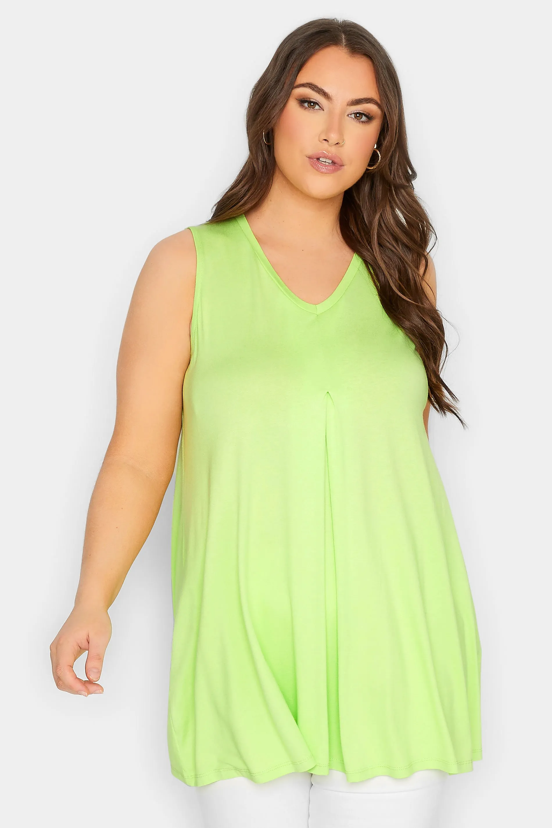 YOURS Curve Lime Green Swing Vest Top