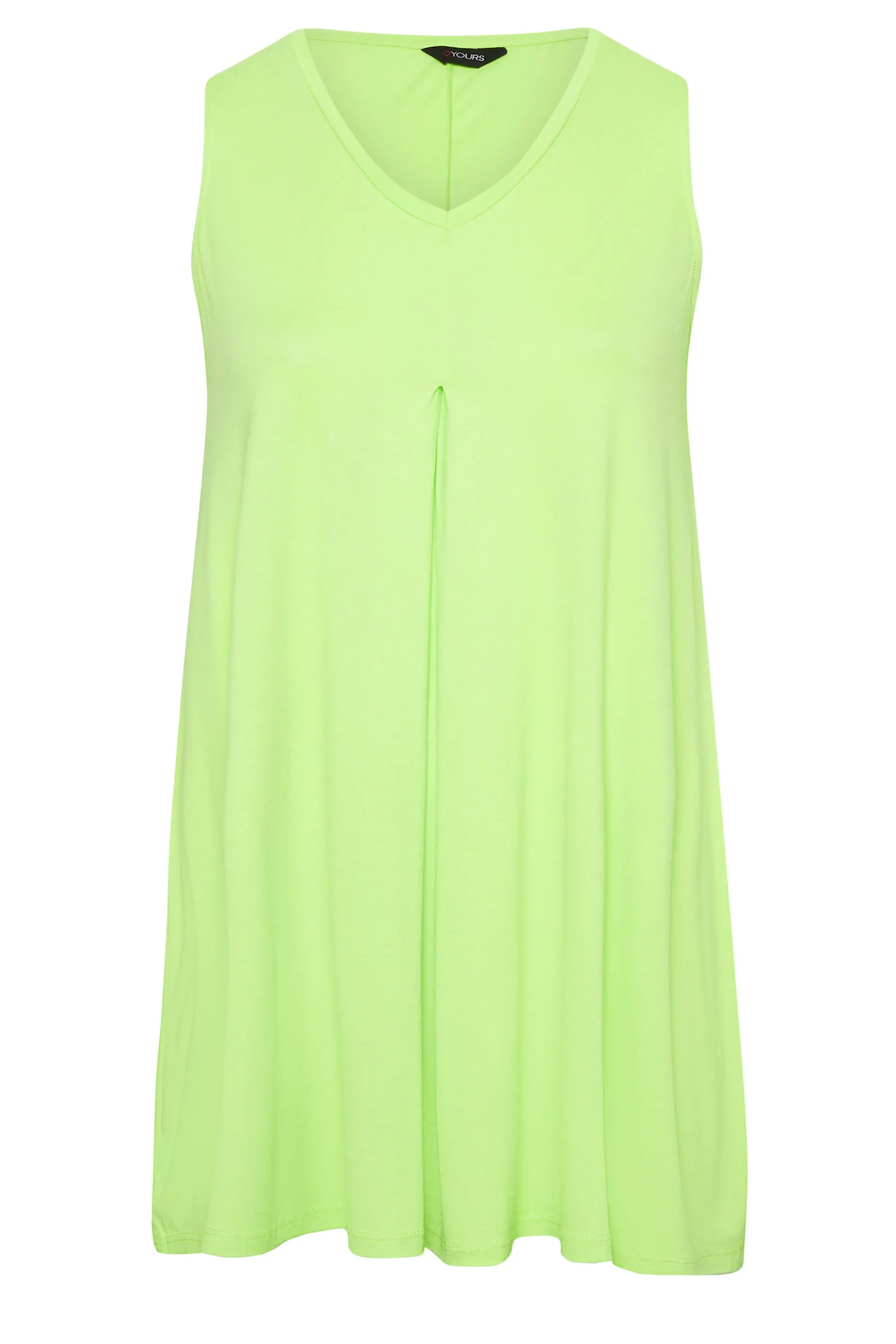 YOURS Curve Lime Green Swing Vest Top