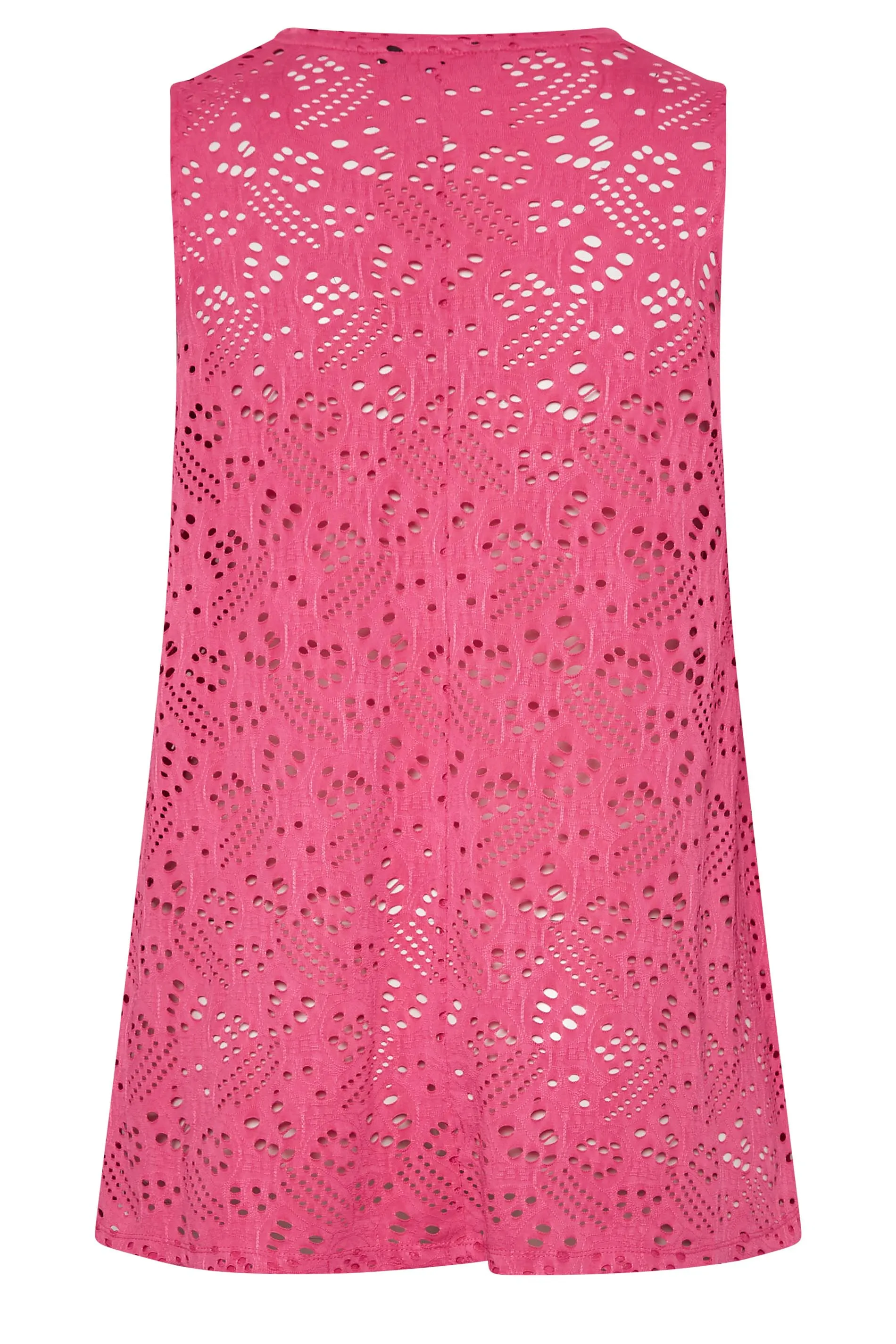 YOURS Curve Pink Broderie Swing Vest Top