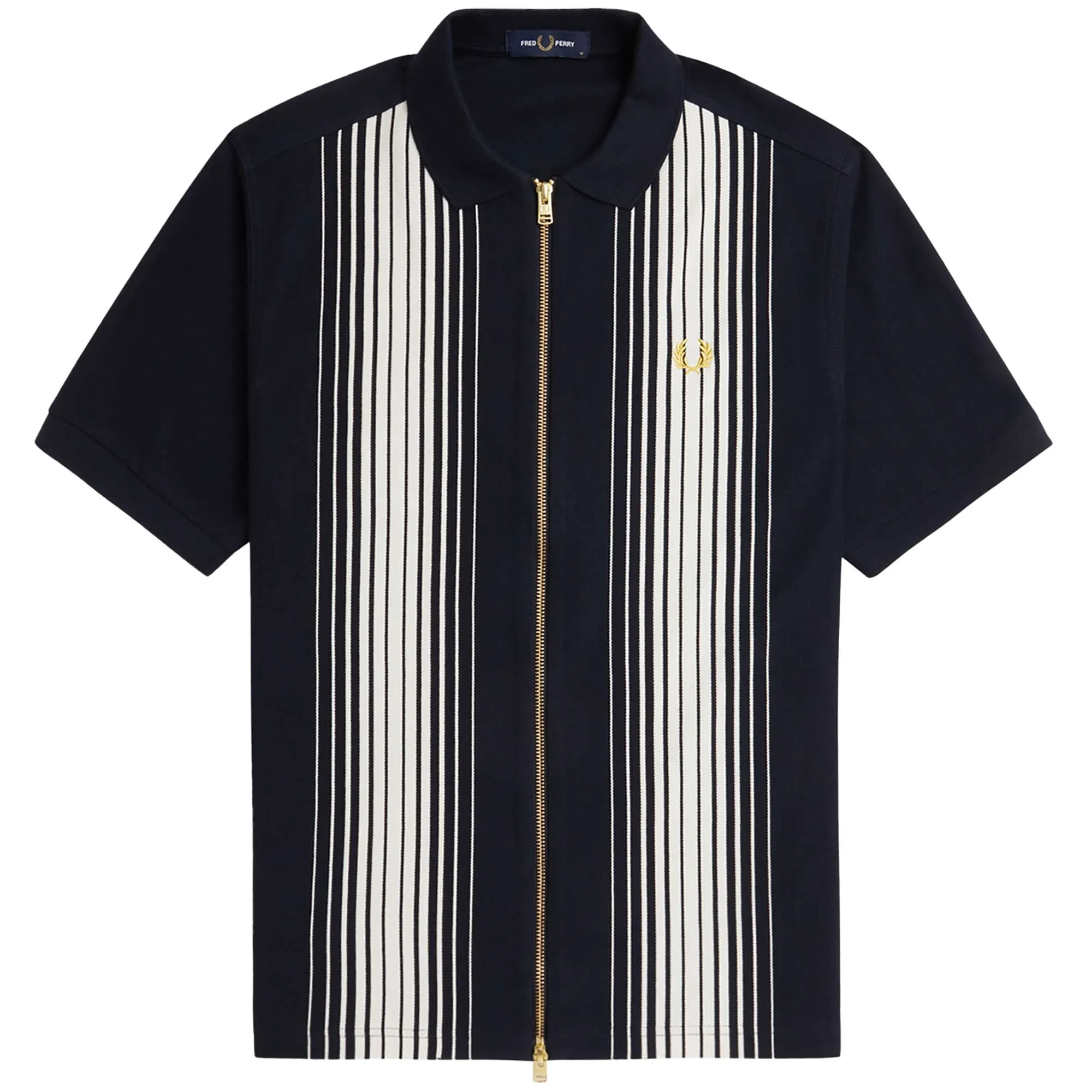 Zip Through Polo Shirt - Navy